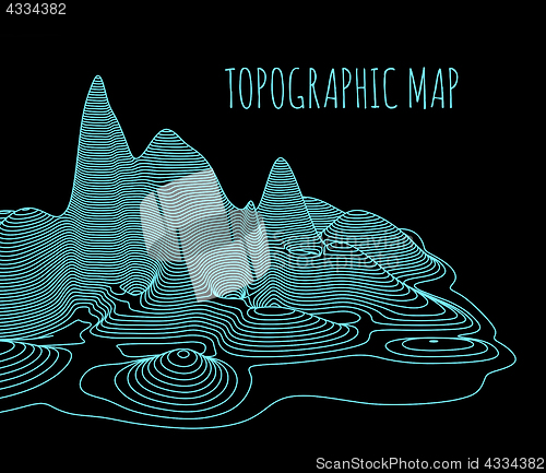 Image of Topographical map of the locality, vector illustration