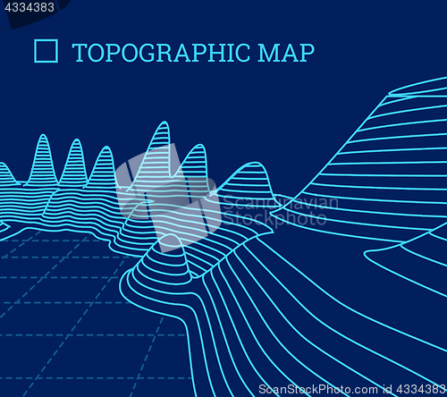 Image of Topographical map of the locality, vector illustration