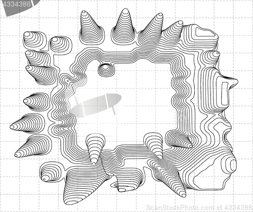 Image of Topographical map of the locality, vector illustration