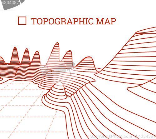 Image of Topographical map of the locality, vector illustration