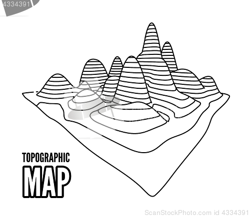 Image of Topographical map of the locality, vector illustration