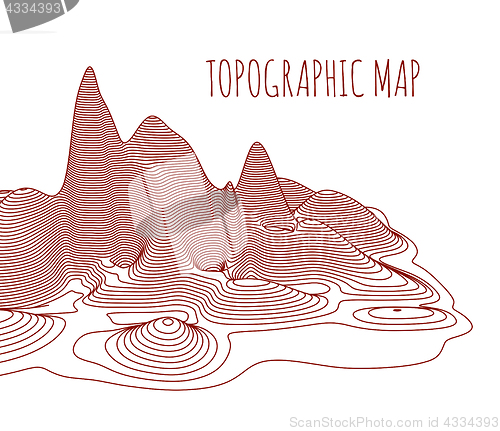 Image of Topographical map of the locality, vector illustration