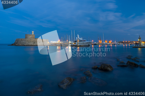 Image of Agios Nikolaos fortress on the Mandraki harbour of Rhodes 