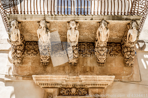 Image of NOTO, ITALY - Detail of Baroque Balcony, 1750