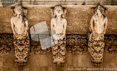 Image of NOTO, ITALY - Detail of Baroque Balcony, 1750