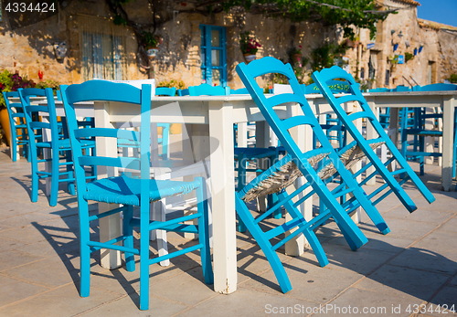 Image of Tables in a traditional Italian Restaurant in Sicily