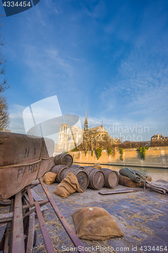 Image of Docks of Notre Dame Cathedral in Paris 