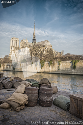 Image of Docks of Notre Dame Cathedral in Paris 