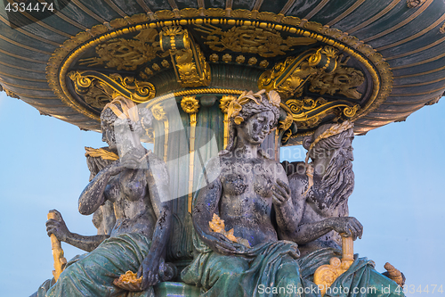 Image of Fountain at Place de la Concorde in Paris France 