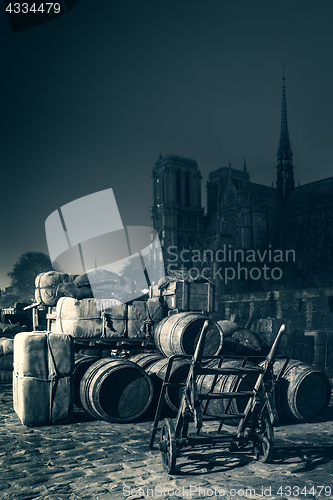 Image of Docks of Notre Dame Cathedral in Paris 