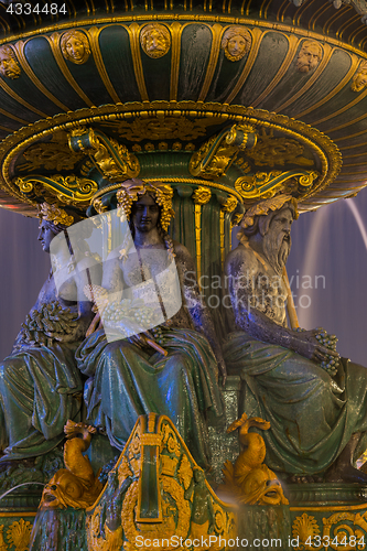 Image of Fountain at Place de la Concorde in Paris France 