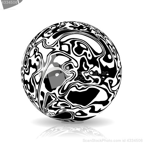 Image of Sphere in the form of lines. Marble style ink vector