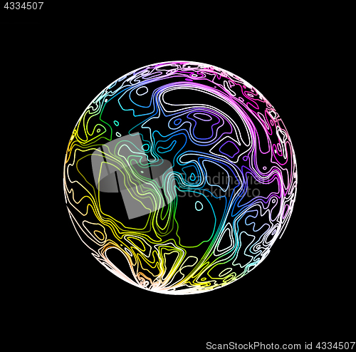 Image of Sphere in the form of lines. Marble style ink vector