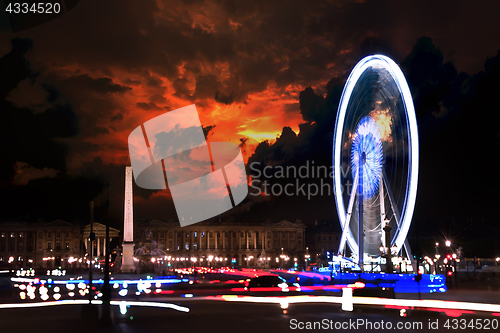 Image of Ferris wheel and sky