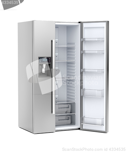 Image of Big refrigerator with opened door