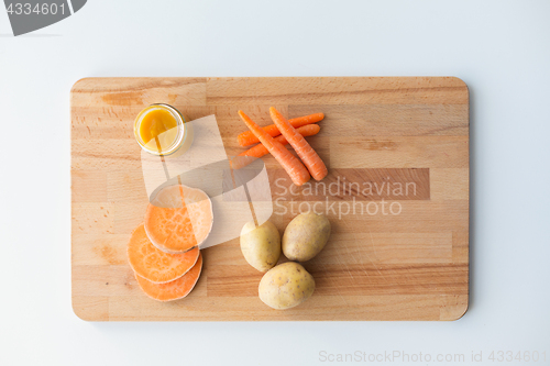 Image of vegetable puree or baby food in glass jar