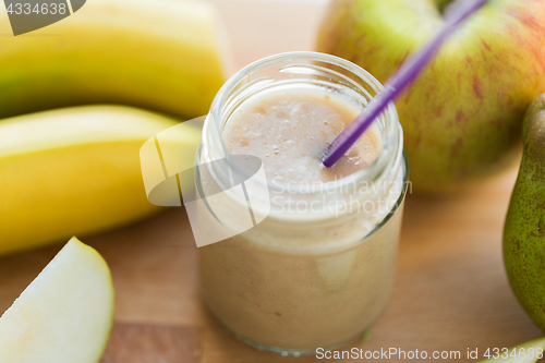 Image of jar with fruit puree or baby food