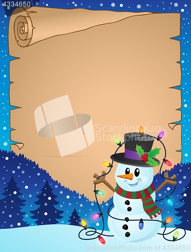 Image of Parchment with Christmas snowman theme 3