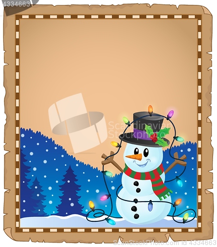 Image of Parchment with Christmas snowman theme 4