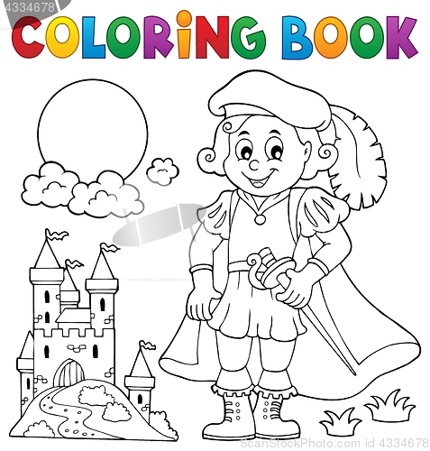 Image of Coloring book prince and castle 1