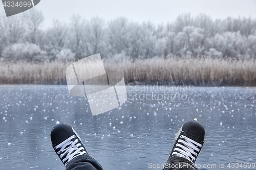 Image of Skating on a lake