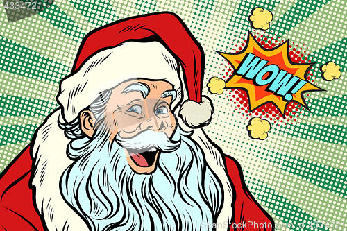 Image of wow Santa Claus Pop art retro