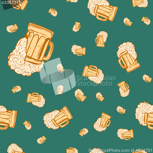 Image of Beer mug seamless pattern