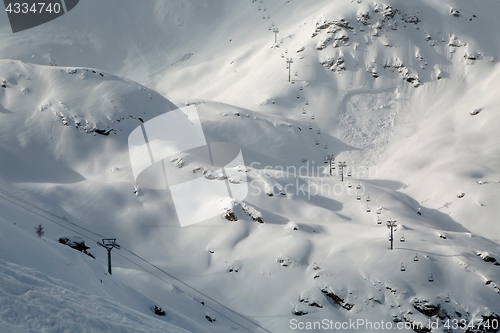 Image of Skiing slopes, majestic Alpine landscape