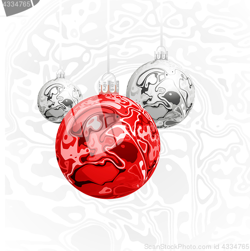 Image of Christmas vector balls in the style of Marble Ink