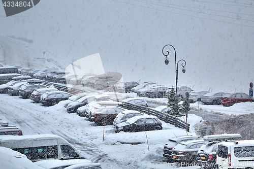 Image of Winter snowy parking