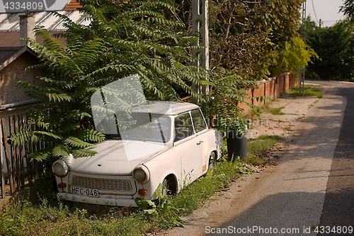 Image of Abandoned Trabant in a street