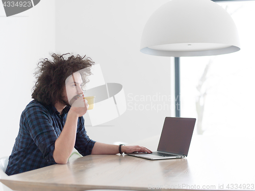 Image of man working from home