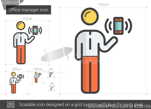 Image of Office manager line icon.