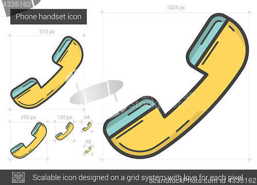 Image of Phone handset line icon.