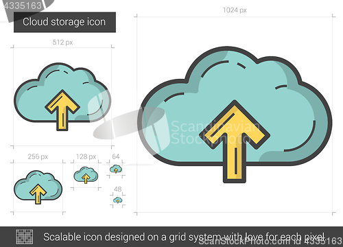 Image of Cloud storage line icon.