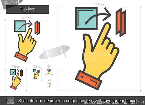 Image of Flick line icon.