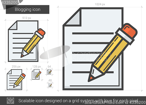 Image of Blogging line icon.