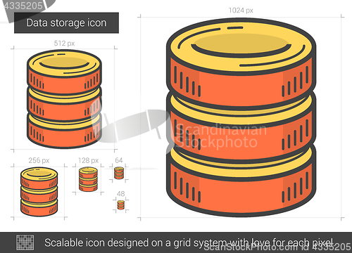 Image of Data storage line icon.