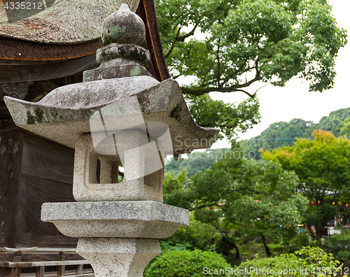 Image of Stone lantern in japane temple