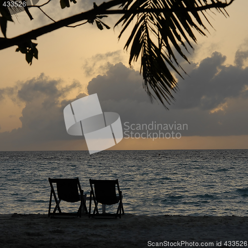 Image of Maldivian island at sunset