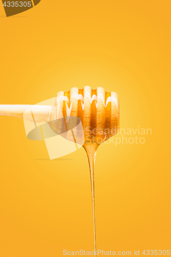 Image of The honey and wooden spoon