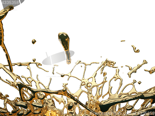 Image of Liquid gold or oil splashes isolated on white