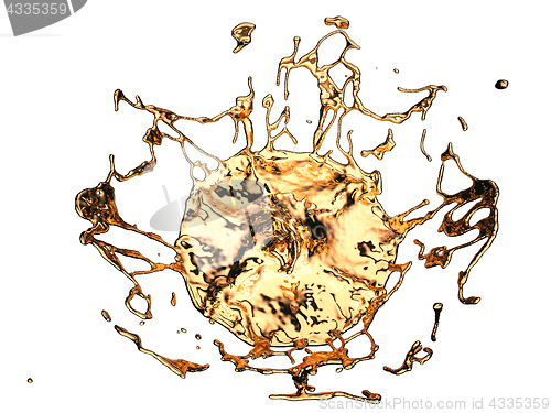 Image of Melted gold or oil splashes isolated on white