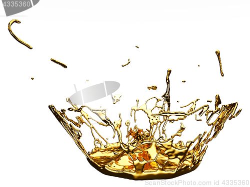 Image of Liquid gold or oil splashes isolated on white