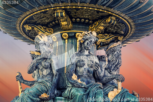 Image of Fountain at Place de la Concorde in Paris France 