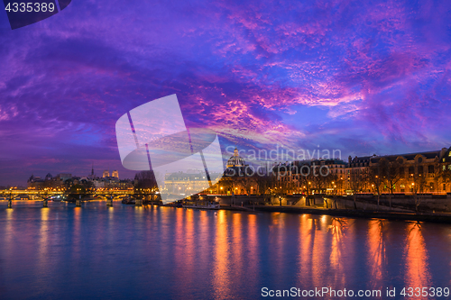 Image of Paris France  at night