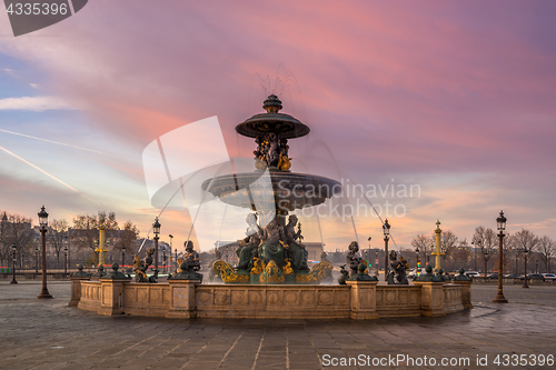 Image of Fountain at Place de la Concorde in Paris France 