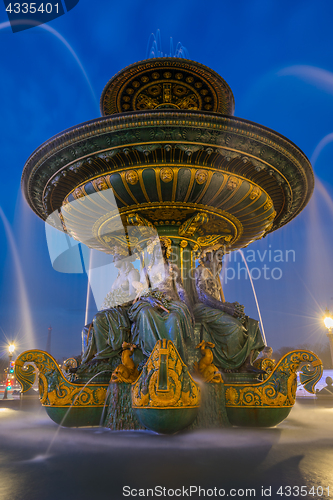 Image of Fountain at Place de la Concorde in Paris France 