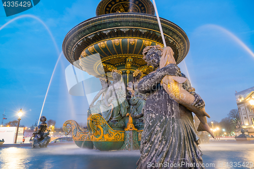 Image of Fountain at Place de la Concorde in Paris France 