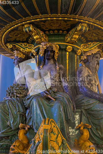 Image of Fountain at Place de la Concorde in Paris France 